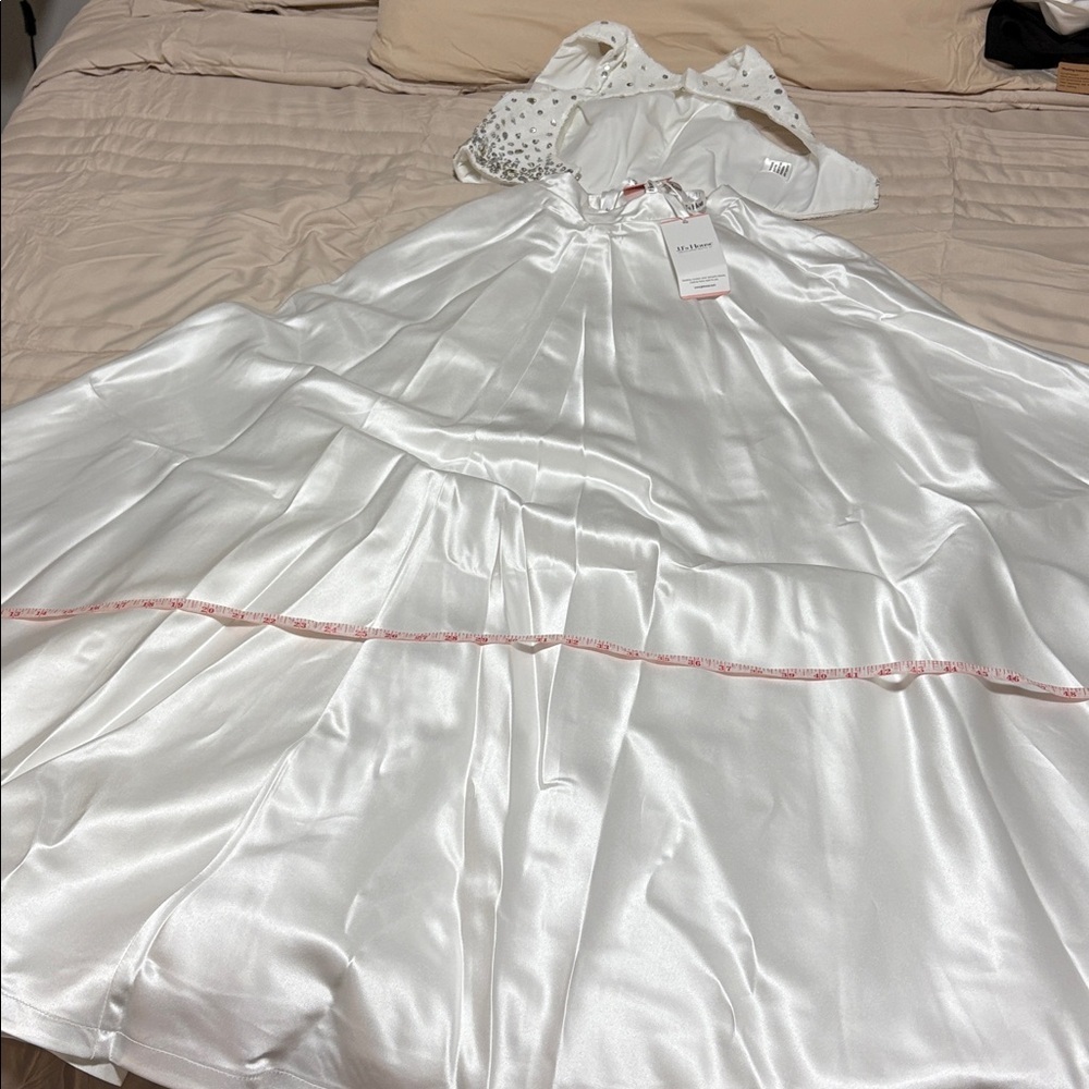 JJs House Shimmering White Satin Skirt - Picture 6 of 8